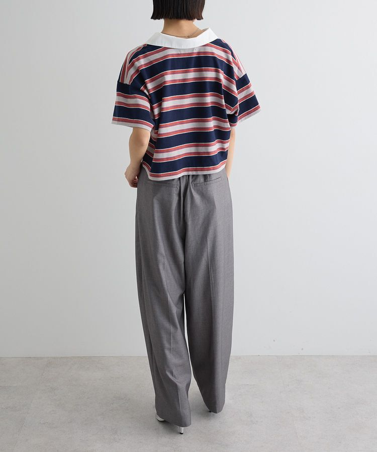 AnriettMusee「エムブレム刺繍ショートボーダーカットソー」|Tシャツ・カットソー|