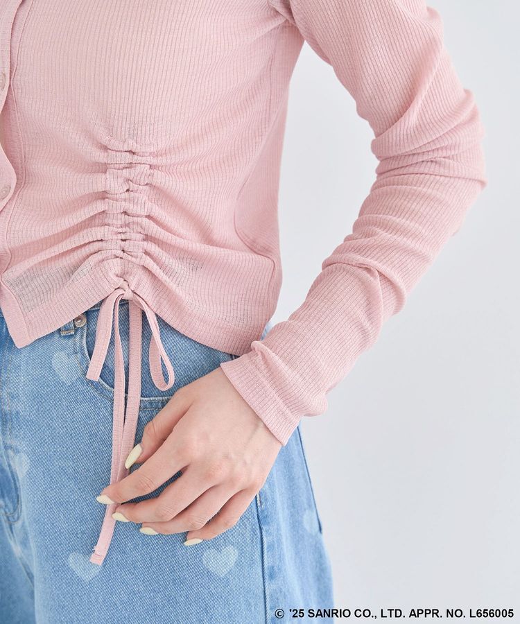 Green Parks「チャーミーキティ/フロントギャザーシアーカーディガン」|カーディガン|