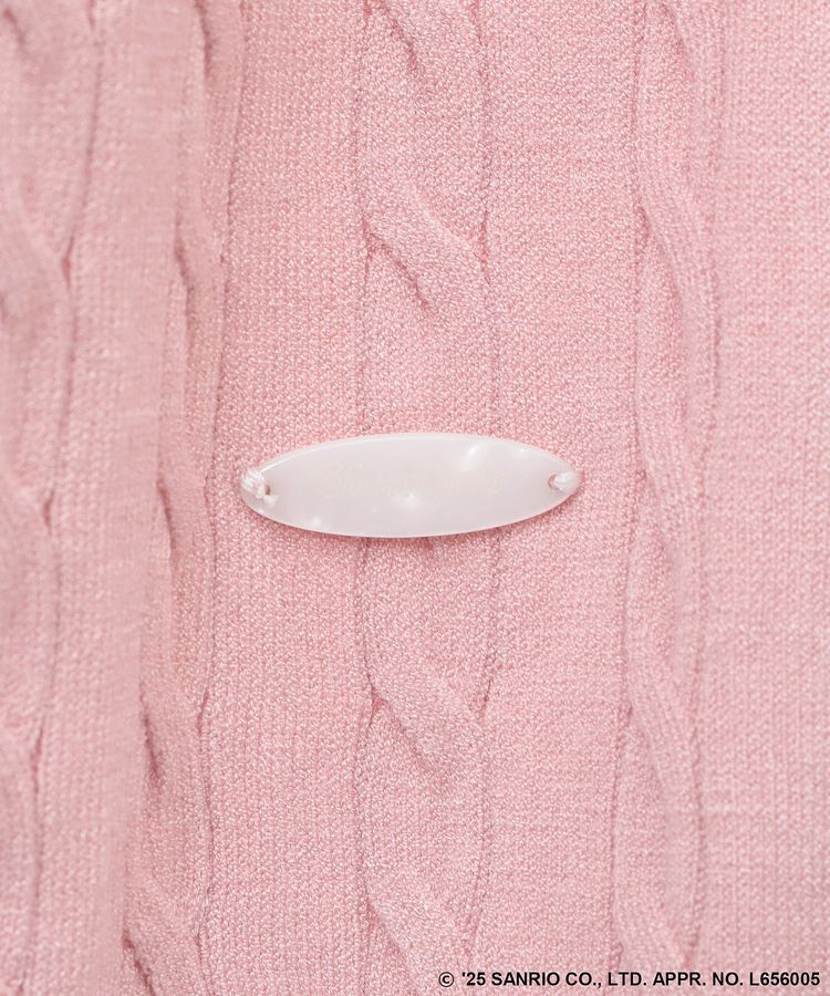 Green Parks「チャーミーキティ/衿付き半袖ケーブルニット」|ニット・セーター|