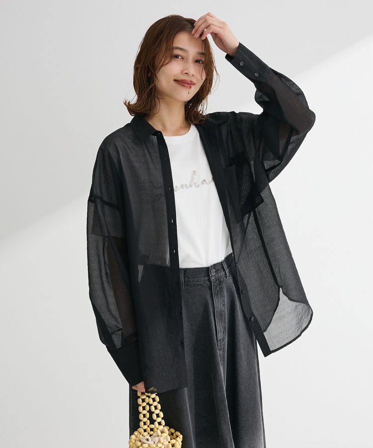 Green Parks「・ELENCARE DUE ラメシアー長袖シャツ」|シャツ・ブラウス|