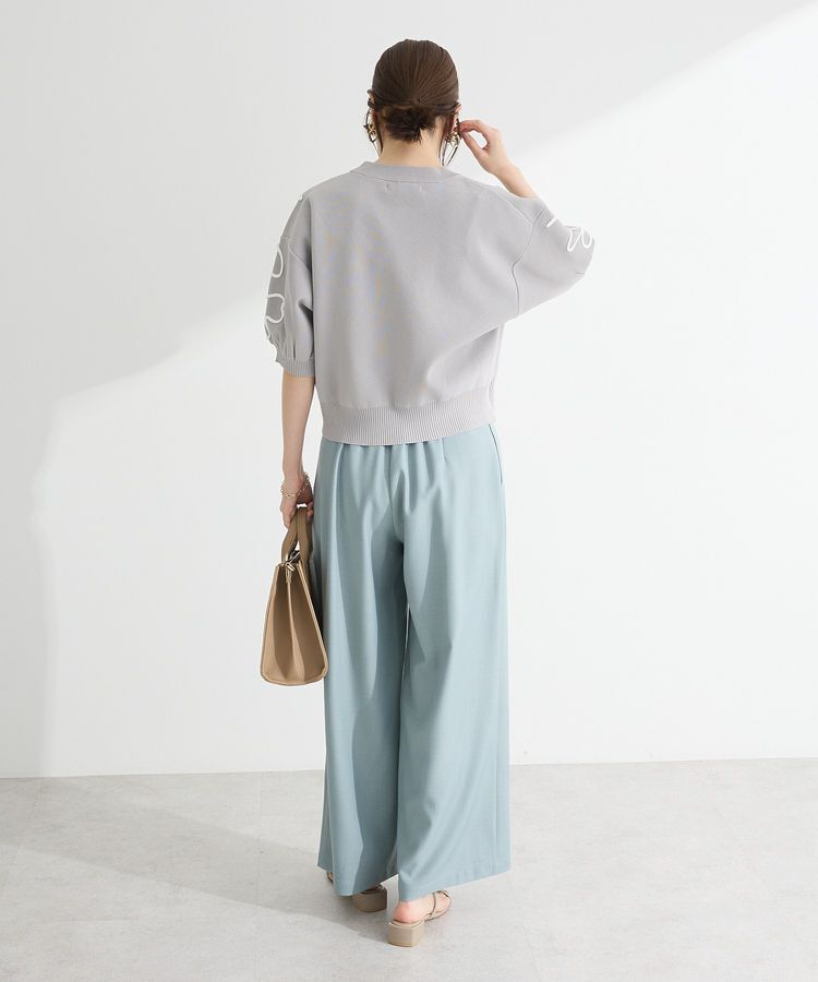 Green Parks「・ELENCARE DUE ライン刺繍5分袖ニット」|ニット・セーター|