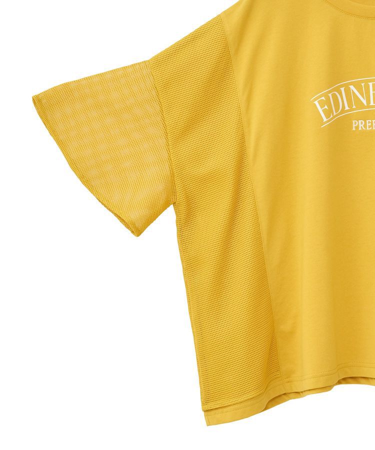 Green Parks「袖メッシュドッキングロゴプルオーバー」|Tシャツ・カットソー|