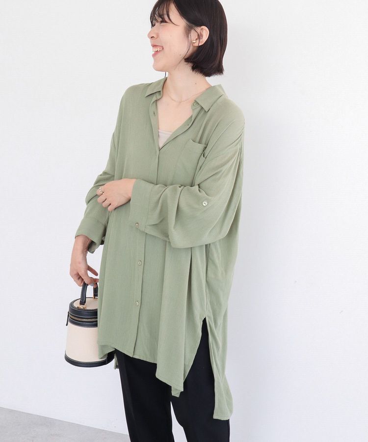 Green Parks「ターンバック長袖レーヨンチュニック」|チュニック|