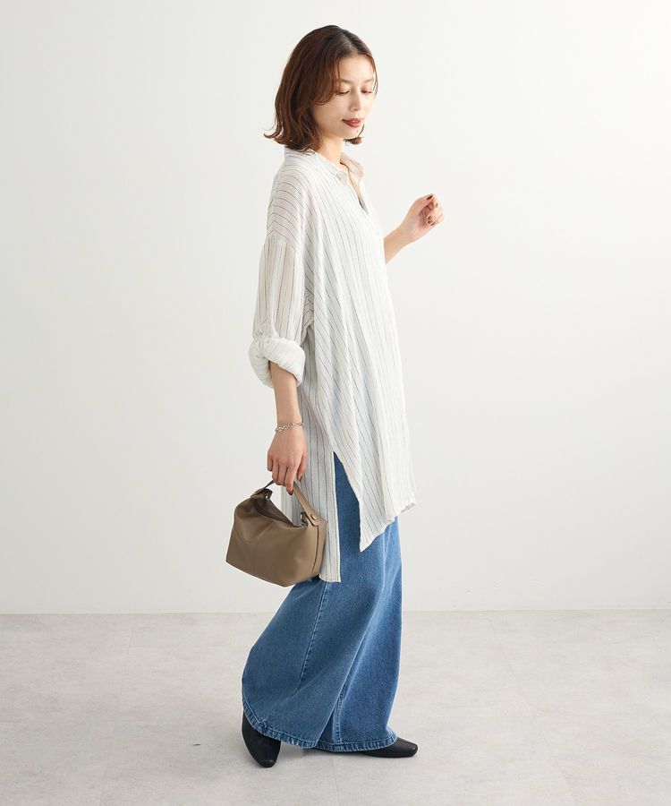 Green Parks「ターンバック長袖レーヨンチュニック」|チュニック|