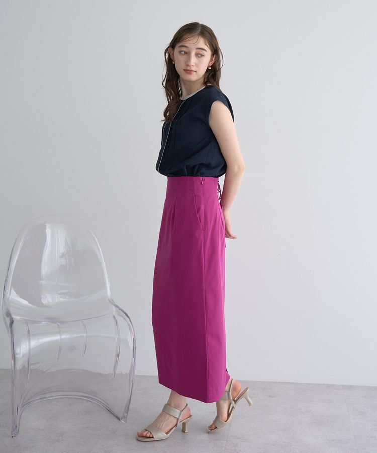 YECCA VECCA「配色タックデザインブラウス」|シャツ・ブラウス|