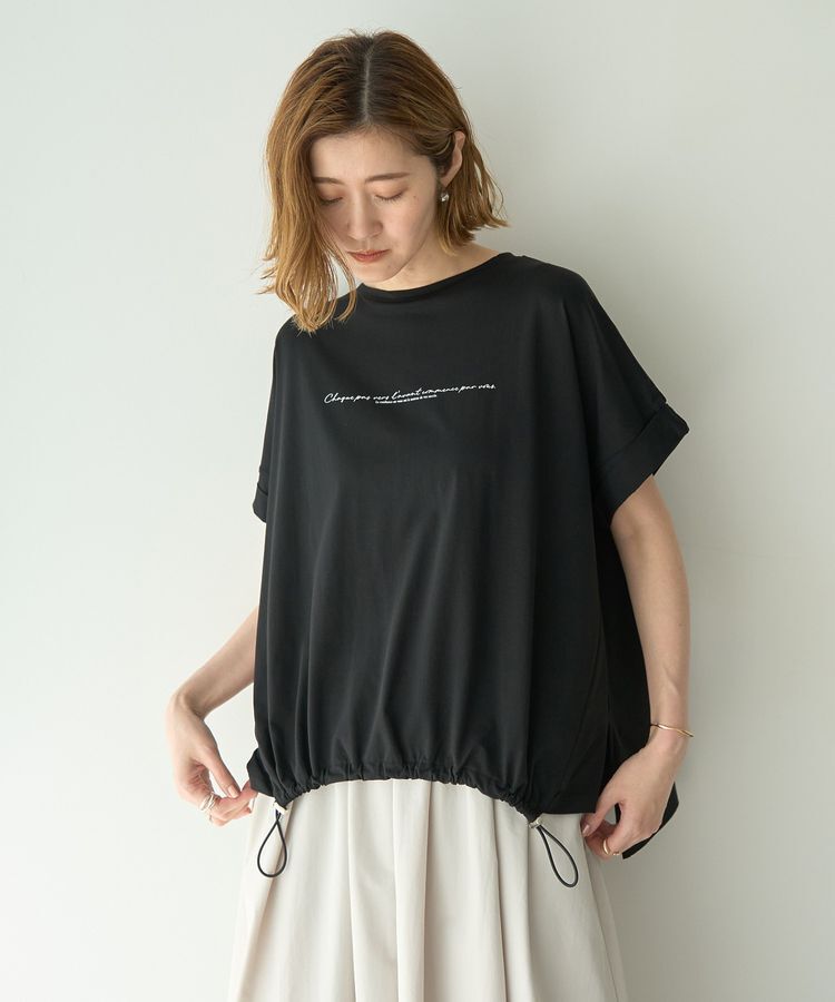 YECCA VECCA「裾ドロストデザインロゴTee」|Tシャツ・カットソー|