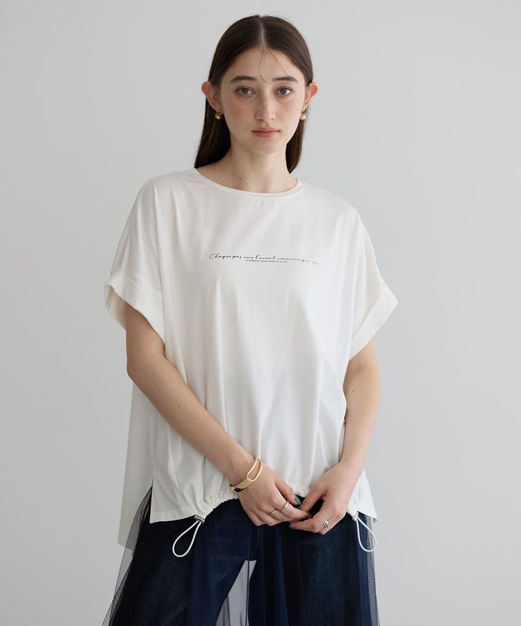 YECCA VECCA「裾ドロストデザインロゴTee」|Tシャツ・カットソー|