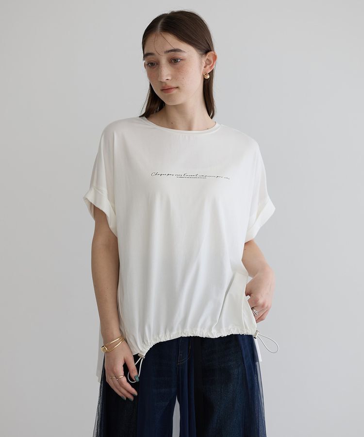 YECCA VECCA「裾ドロストデザインロゴTee」|Tシャツ・カットソー|