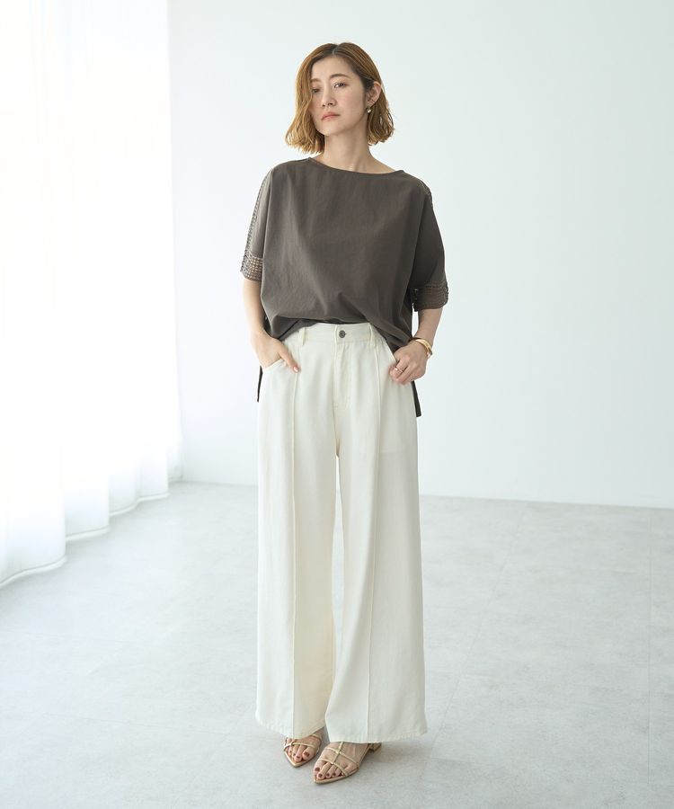 YECCA VECCA「レースMIXドルマンブラウス」|シャツ・ブラウス|