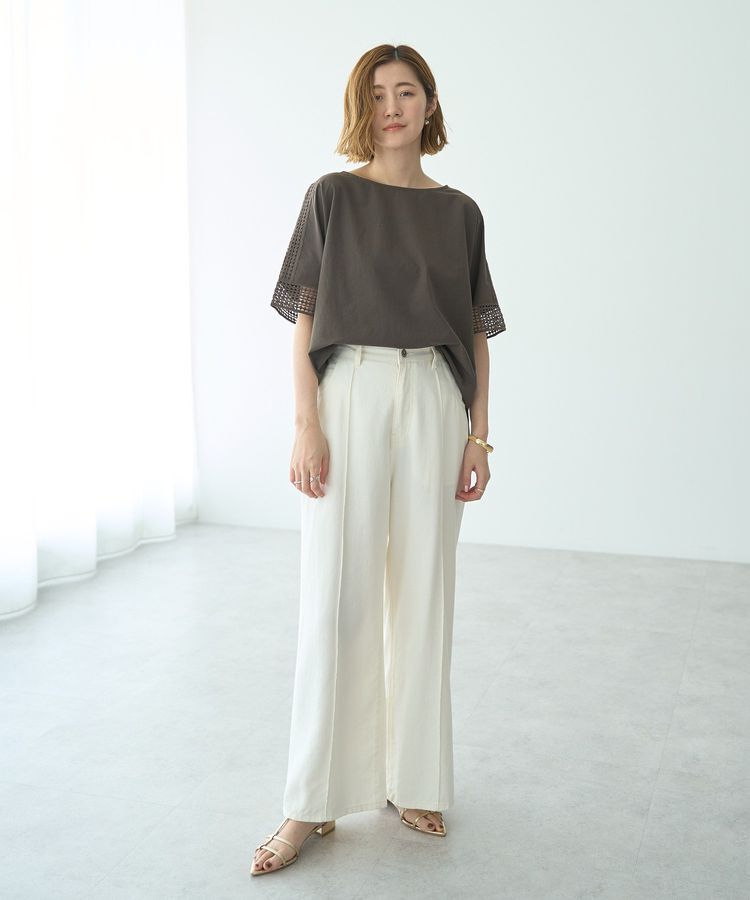 YECCA VECCA「レースMIXドルマンブラウス」|シャツ・ブラウス|