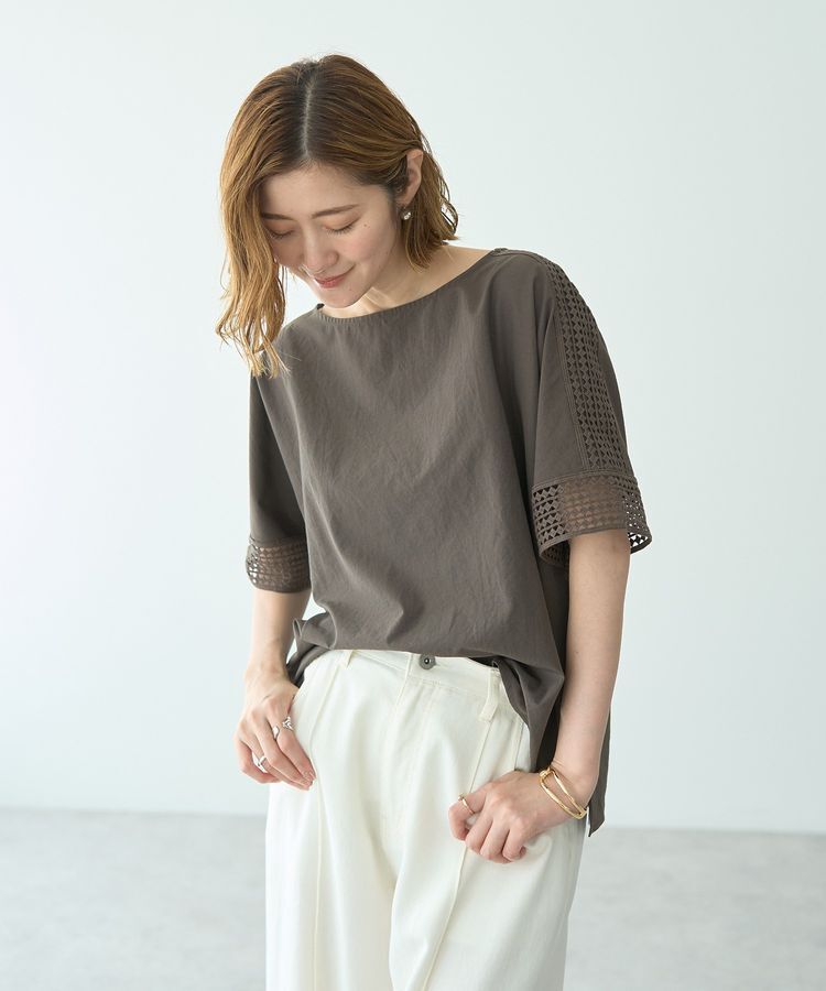 YECCA VECCA「レースMIXドルマンブラウス」|シャツ・ブラウス|