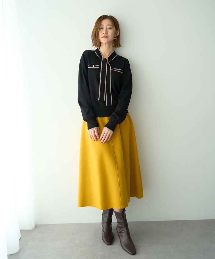 YECCA VECCA「配色ボウタイニット」|ニット・セーター|