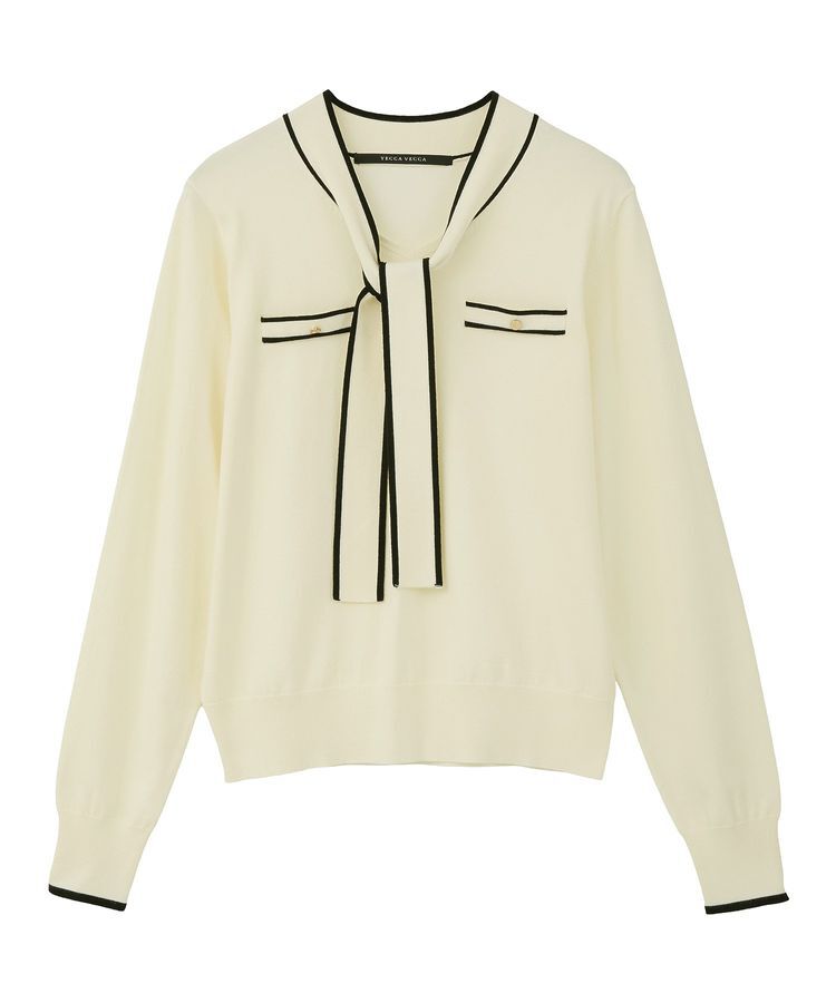 YECCA VECCA「配色ボウタイニット」|ニット・セーター|