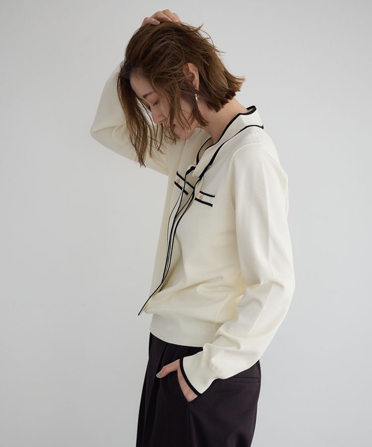 YECCA VECCA「配色ボウタイニット」|ニット・セーター|