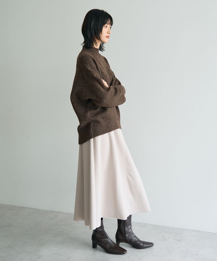 YECCA VECCA「メルトンジャージーAラインスカート」|フレア|