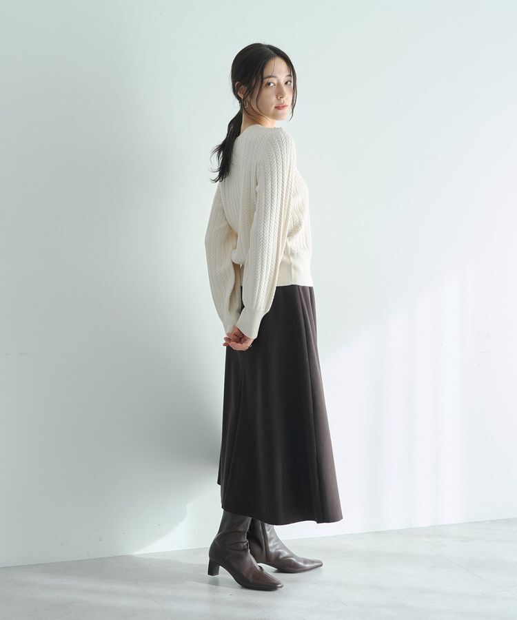 YECCA VECCA「メルトンジャージーAラインスカート」|フレア|