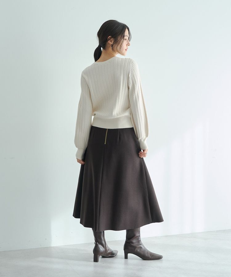 YECCA VECCA「メルトンジャージーAラインスカート」|フレア|