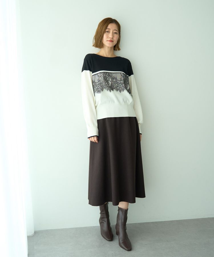 YECCA VECCA「メルトンジャージーAラインスカート」|フレア|