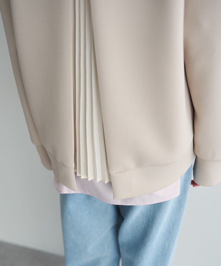 YECCA VECCA「バックプリーツZIPフーディー」|ブルゾン・スタジャン|