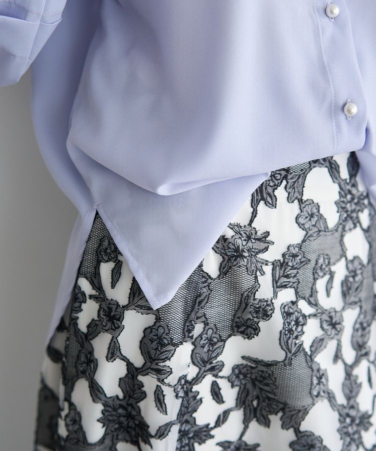 YECCA VECCA「2way裾アレンジパール釦ブラウス」|シャツ・ブラウス|