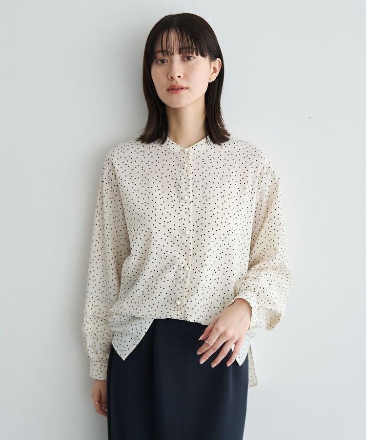 YECCA VECCA「2way裾アレンジパール釦ブラウス」|シャツ・ブラウス|