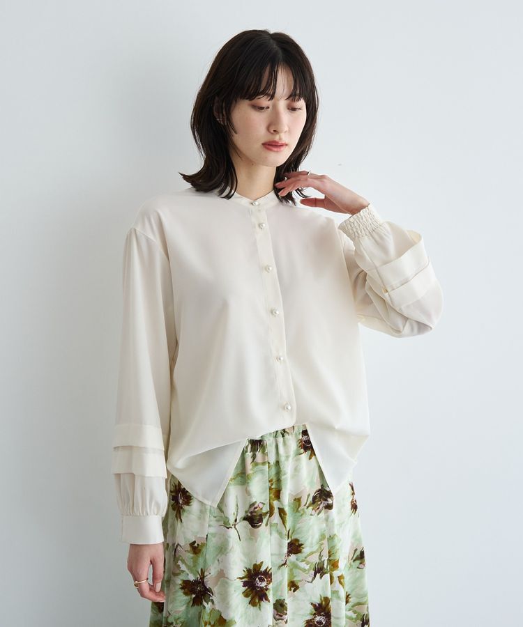 YECCA VECCA「2way裾アレンジパール釦ブラウス」|シャツ・ブラウス|