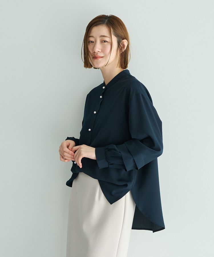 YECCA VECCA「2way裾アレンジパール釦ブラウス」|シャツ・ブラウス|