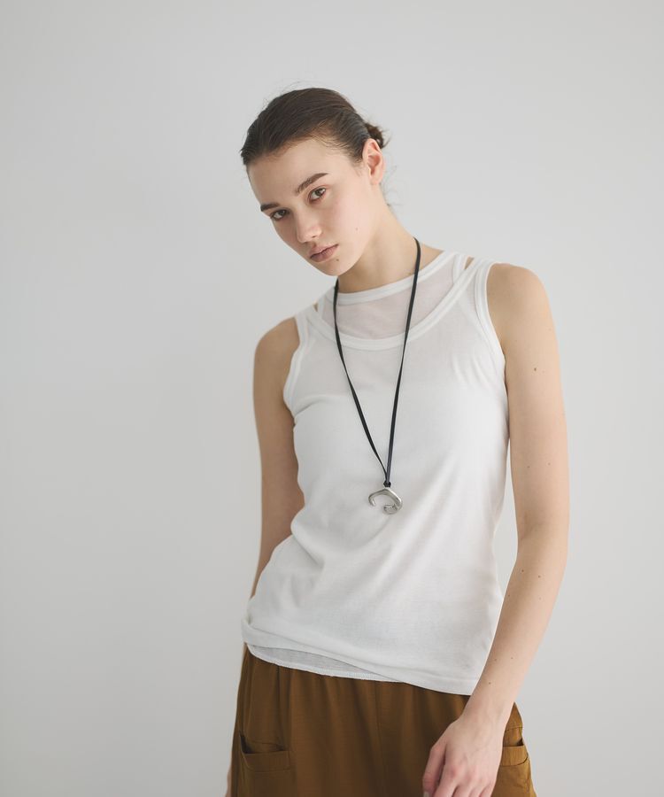 GARAGE OF GOOD CLOTHING「【日本製】天竺レイヤードタンクトップ」|Tシャツ・カットソー|White