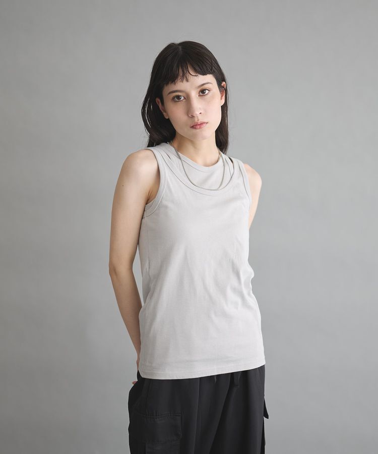 GARAGE OF GOOD CLOTHING「【日本製】天竺レイヤードタンクトップ」|Tシャツ・カットソー|Light Gray