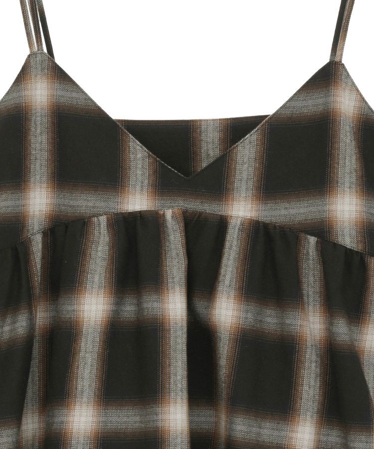GARAGE OF GOOD CLOTHING「【日本製】オンブレチェックVネックキャミソール」|ベスト・ジレ|