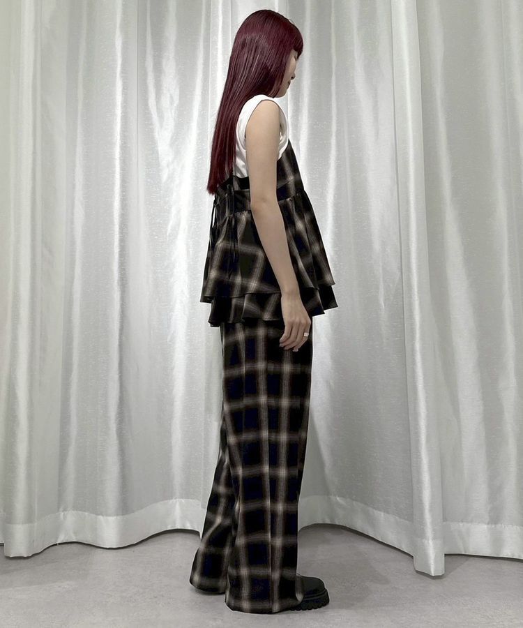 GARAGE OF GOOD CLOTHING「【日本製】オンブレチェックVネックキャミソール」|ベスト・ジレ|