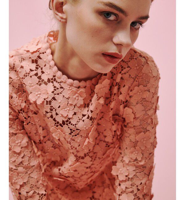 LOULOU WILLOUGHBY「【LOULOU WILLOUGHBY】ケミカルフラワーレースワンピース」|ワンピース|