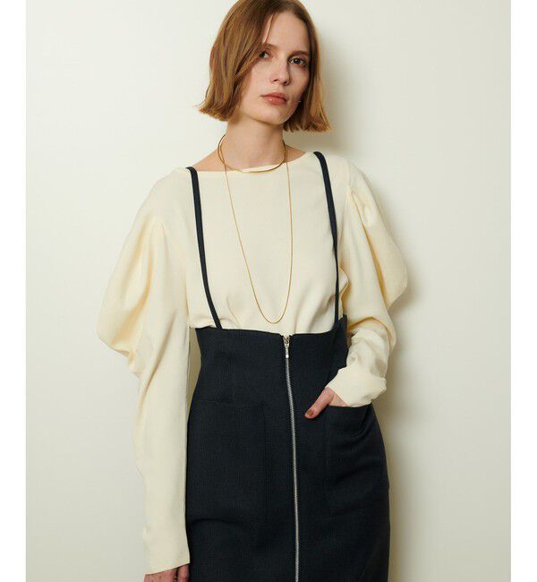 allureville「ソウバリドレープスリーブプルオーバー」|ニット・セーター|アイボリー