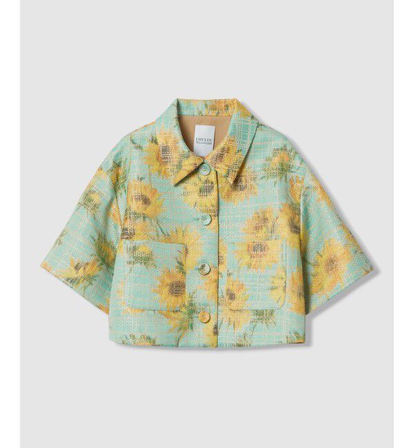 LOULOU WILLOUGHBY「【LOULOU WILLOUGHBY】サンフラワーJQステンカラーショートジャケット」|テーラードジャケット|