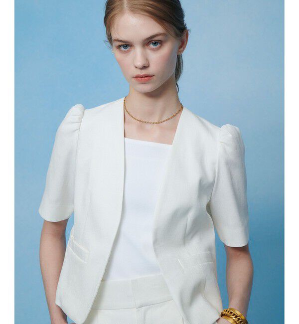 LOULOU WILLOUGHBY「【LOULOU WILLOUGHBY】ブライトリネン半袖ジャケット」|テーラードジャケット|