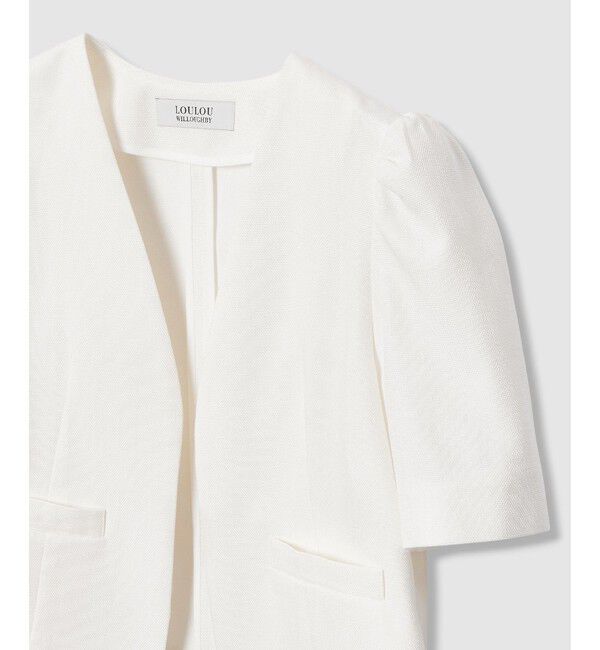 LOULOU WILLOUGHBY「【LOULOU WILLOUGHBY】ブライトリネン半袖ジャケット」|テーラードジャケット|