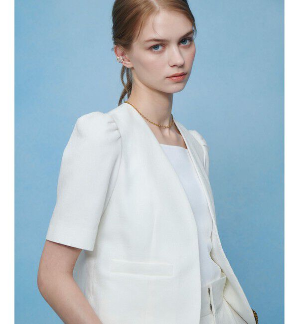 LOULOU WILLOUGHBY「【LOULOU WILLOUGHBY】ブライトリネン半袖ジャケット」|テーラードジャケット|