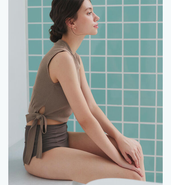 SEA DRESS「サイドリボンニット&times;ハイウエストビキニ」|ビキニ|