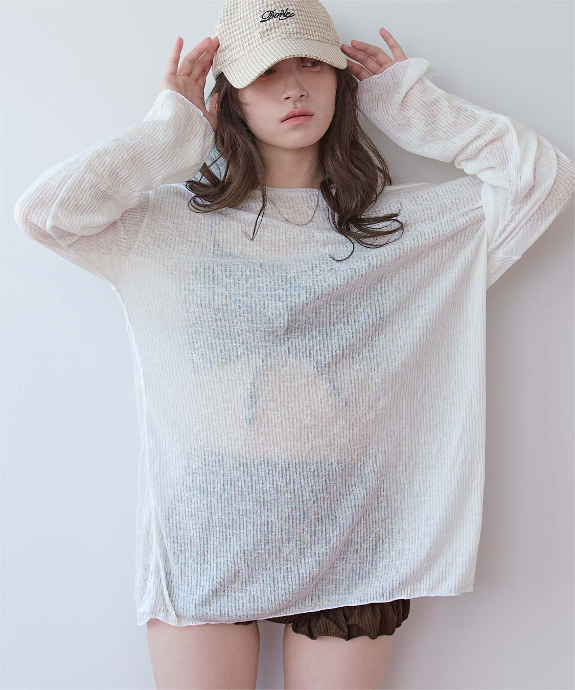 SEA DRESS「シアートップス付ビキニ/セット水着」|ビキニ|ｵﾌﾎﾜｲﾄ/ﾌﾞﾗｳﾝ