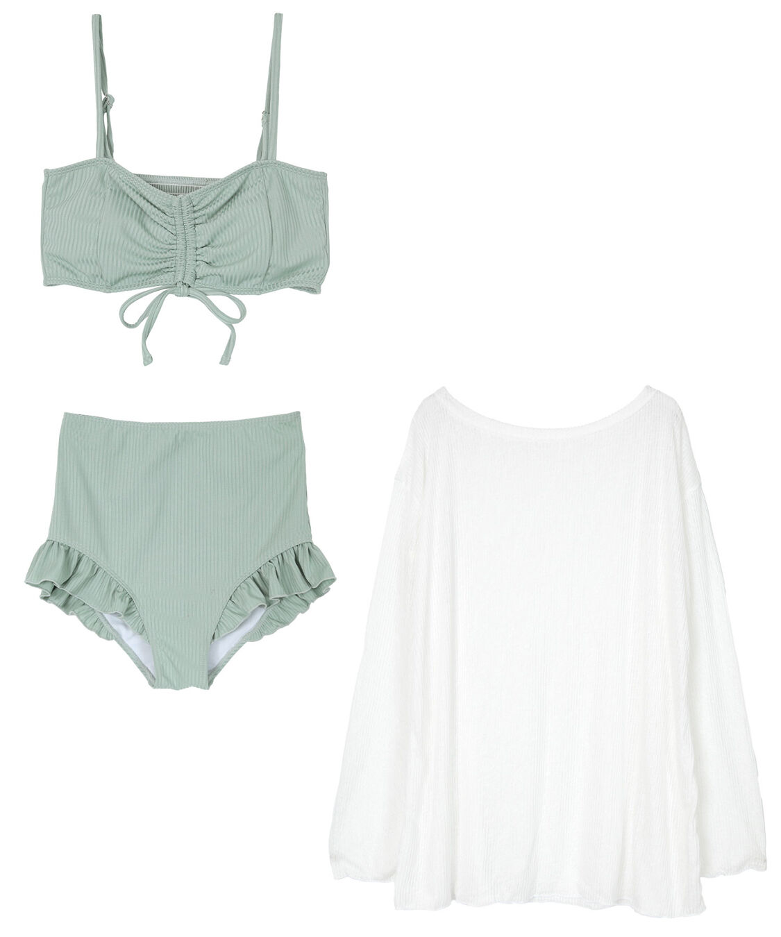 SEA DRESS「シアートップス付ビキニ/セット水着」|ビキニ|