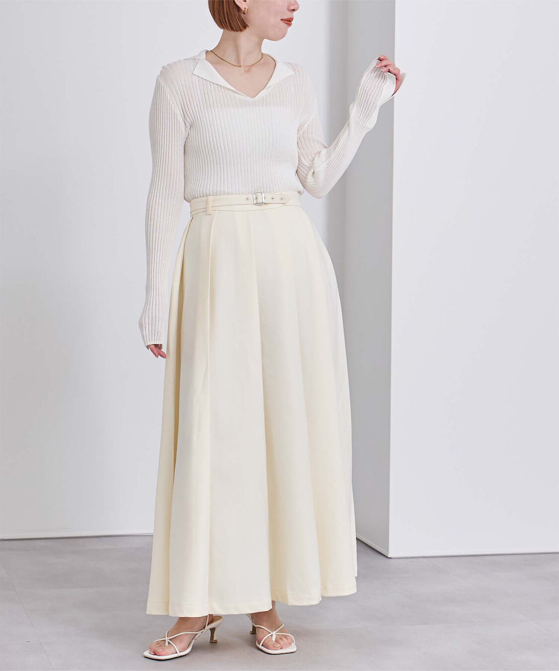 ur's「ベルト付プリーツスカート」|スカート|