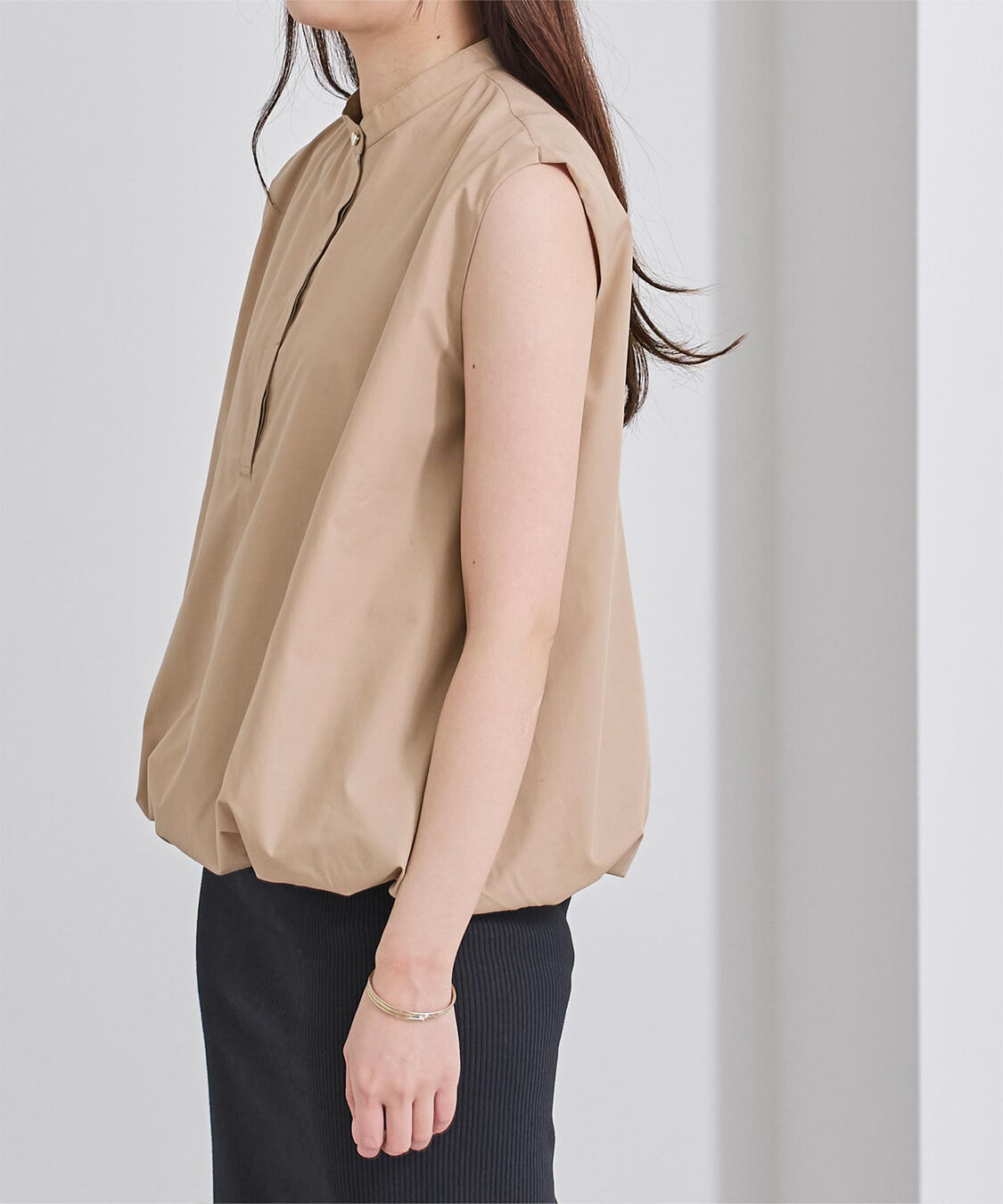 ur's「ゴールド釦フレンチスリーブバルーントップス」|シャツ・ブラウス|