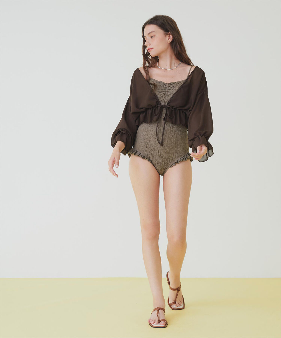 SEA DRESS「ボレロ付フリルデザインワンピース/セット水着」|ビキニ|