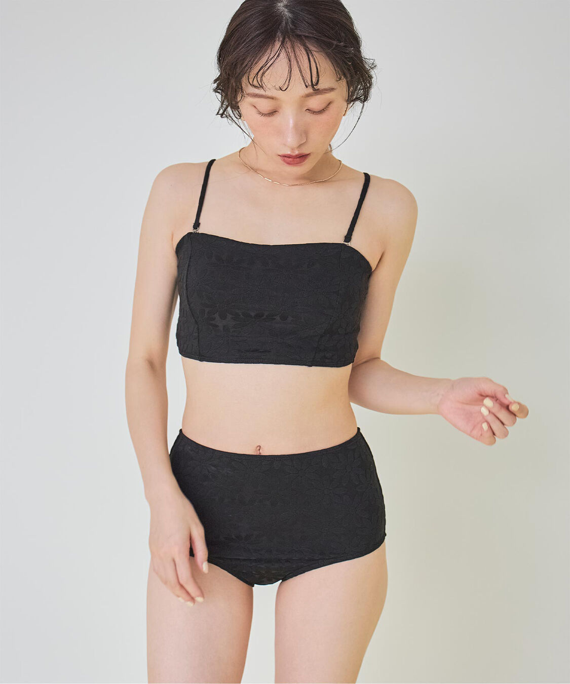 SEA DRESS「ハイウエストパイル地ビキニ/水着」|ビキニ|ブラック