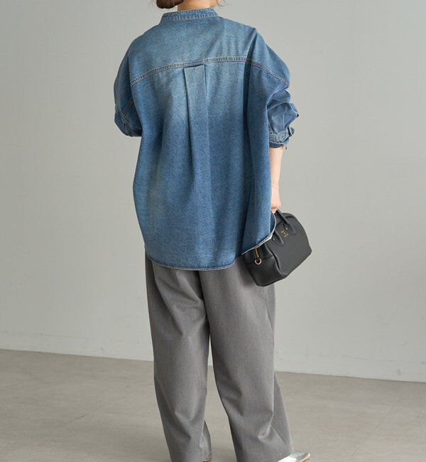  「【累計1万枚突破！/名品】ヴィンテージライクデニムバンドカラーシャツ」|シャツ・ブラウス|