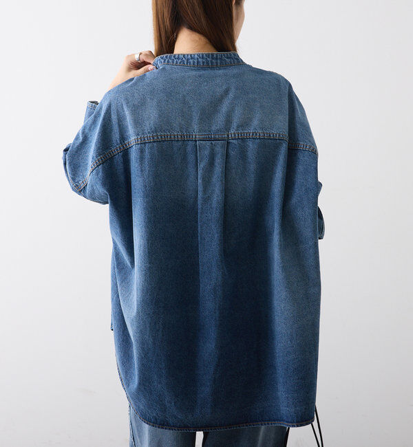  「【累計1万枚突破！/名品】ヴィンテージライクデニムバンドカラーシャツ」|シャツ・ブラウス|