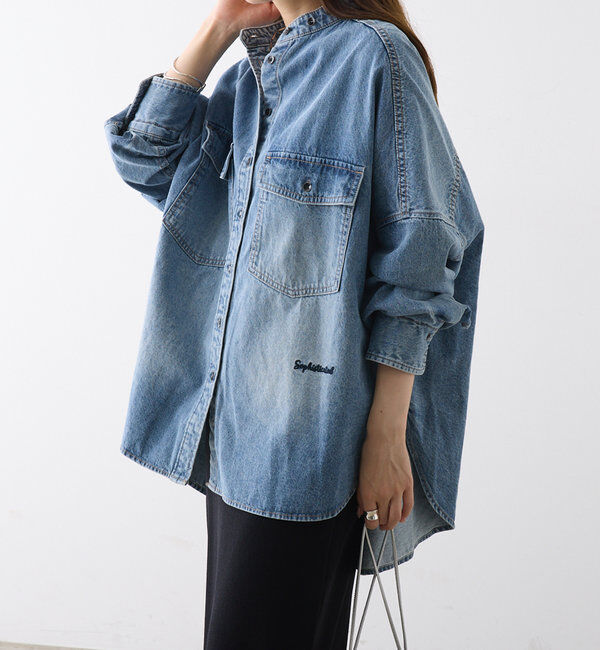  「【累計1万枚突破！/名品】ヴィンテージライクデニムバンドカラーシャツ」|シャツ・ブラウス|