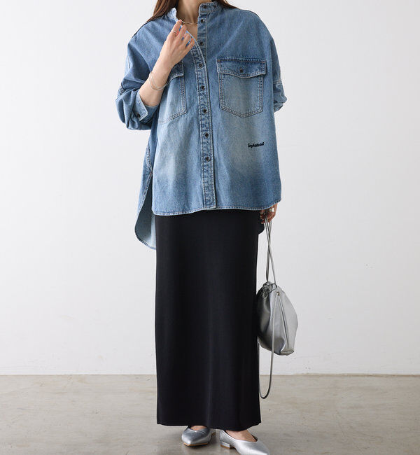  「【累計1万枚突破！/名品】ヴィンテージライクデニムバンドカラーシャツ」|シャツ・ブラウス|