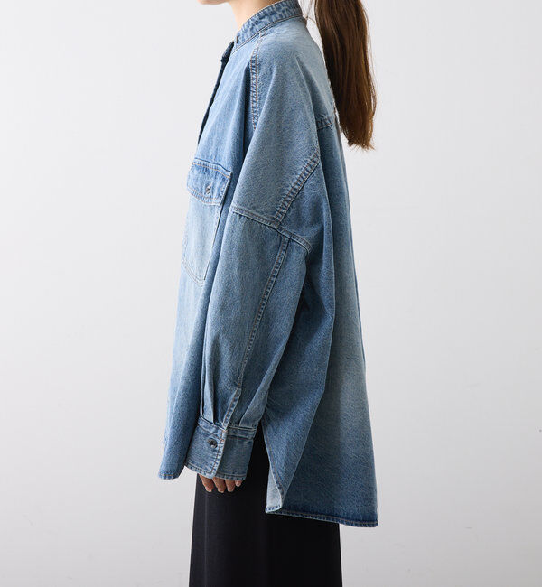  「【累計1万枚突破！/名品】ヴィンテージライクデニムバンドカラーシャツ」|シャツ・ブラウス|