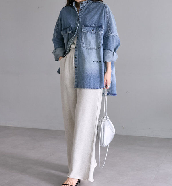  「【累計1万枚突破！/名品】ヴィンテージライクデニムバンドカラーシャツ」|シャツ・ブラウス|